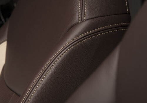 Brown Jeep Wrangler Leather Seat Close Up
