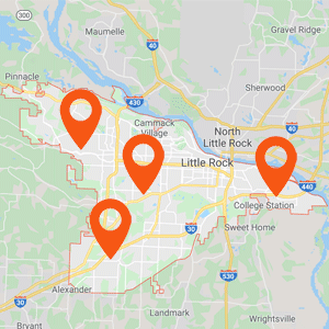 Katzkin Auto Upholstery Little Rock AR Map