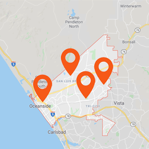Katzkin Car Upholstery Oceanside CA Map