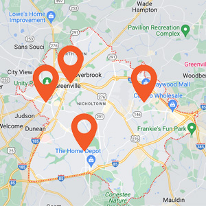 Katzkin Auto Upholstery Greenville SC Map